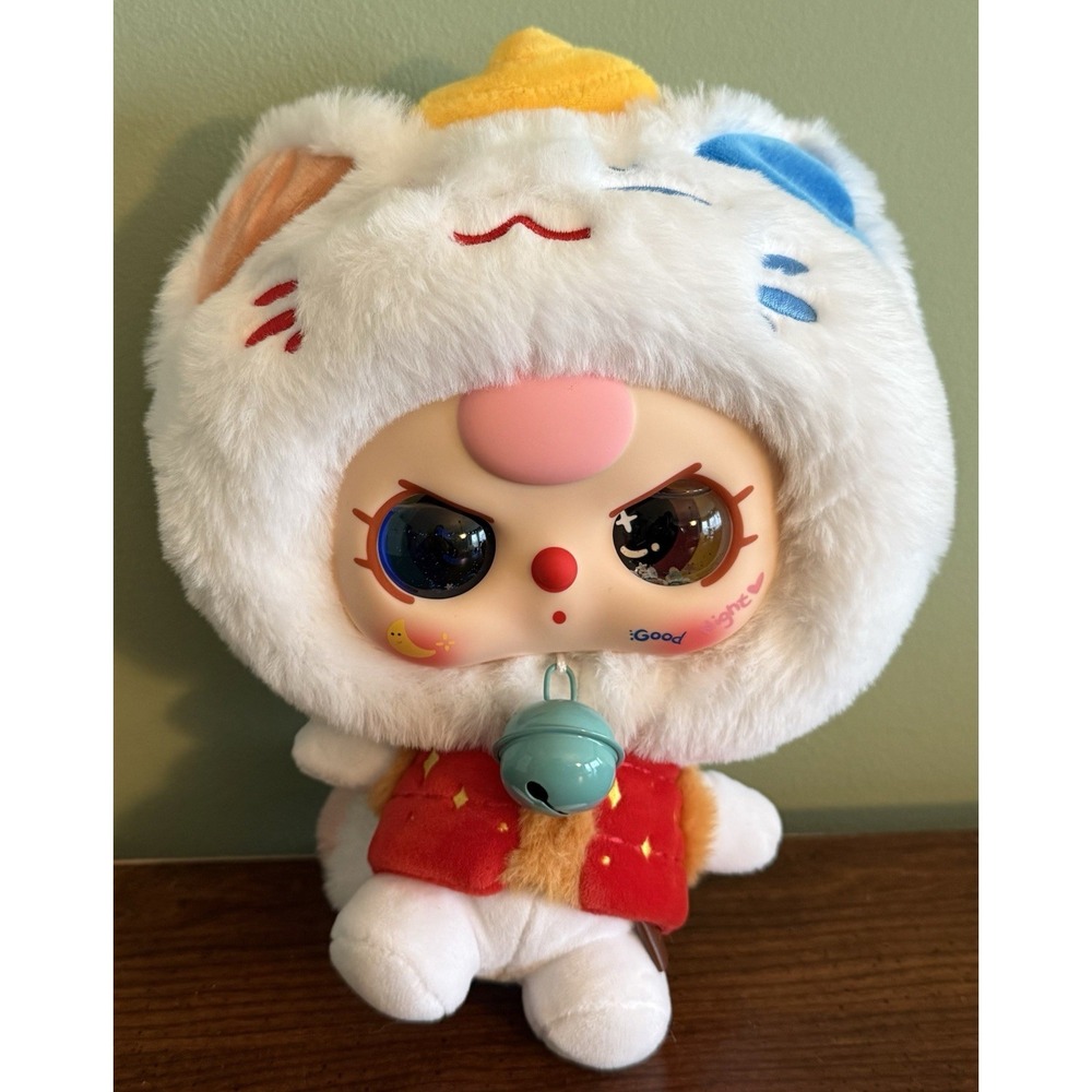 Authentic SECRET Baby Three Fortune Cat Zipper Bag Plush Blind Box Open Box